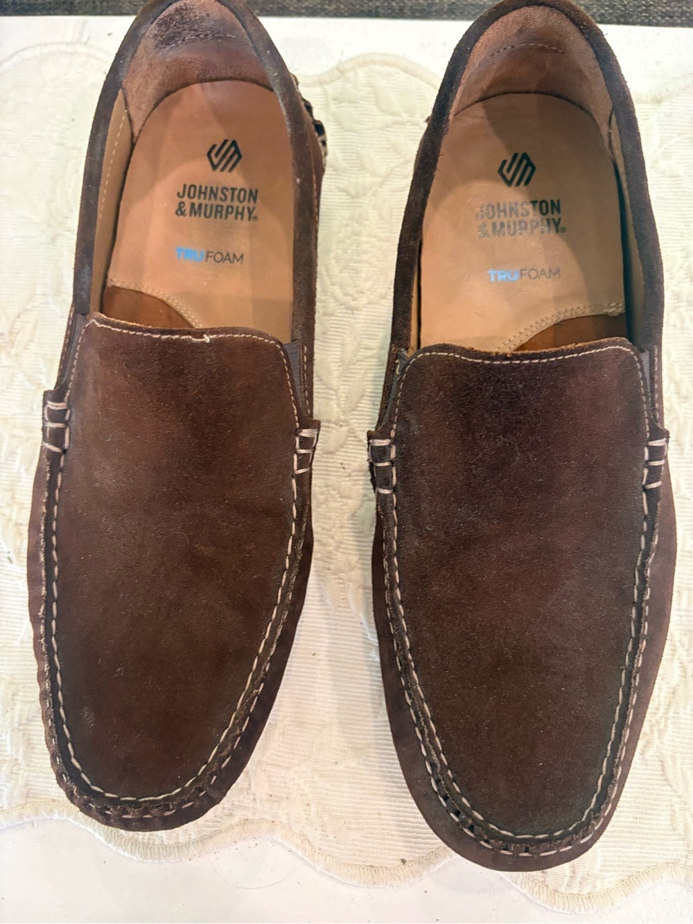 Johnston & Murphy Dark Brown Suede Slip-On Loafers